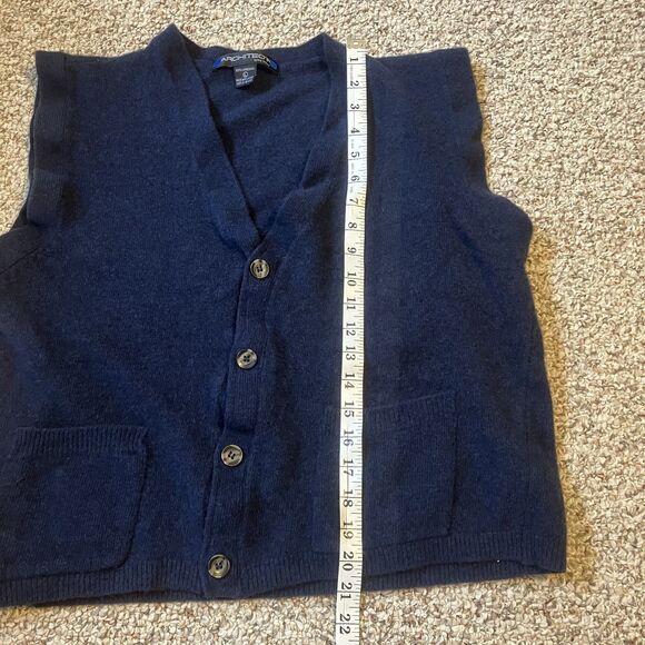Architect Womens 100% Lambswool Sweater Vest Size L Academia Quiet Luxury Button - Picture 6 of 6